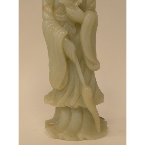 256 - A mixed lot: to include a jade coloured stone standing figure  6