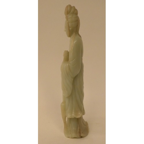 256 - A mixed lot: to include a jade coloured stone standing figure  6