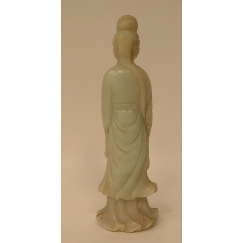 256 - A mixed lot: to include a jade coloured stone standing figure  6