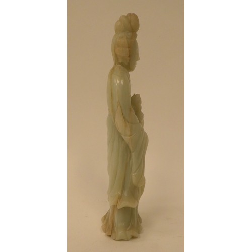 256 - A mixed lot: to include a jade coloured stone standing figure  6