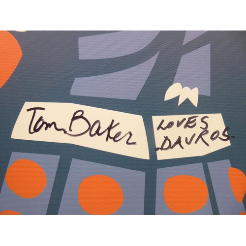 101 - 'Loves Davros' a printed canvas in colours  bears the signature of Tom Baker 36