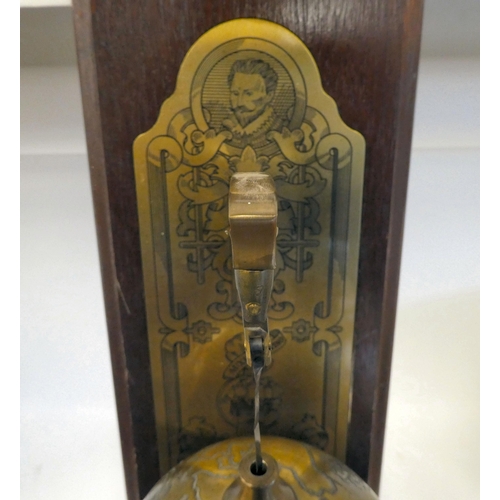 12 - A modern reproduction of 'The Sir Francis Drake Falling Ball Clock' on a stained oak backplate  30