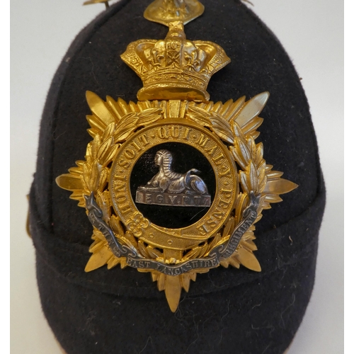 120 - An early 20thC design East Lancashire Regiment Home Service helmet(Please Note: this lot is subject ... 