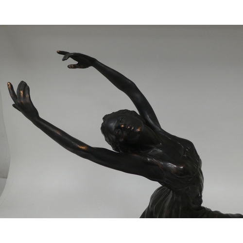 134 - A modern bronze effect moulded resin figure, a female ballet dancer  17