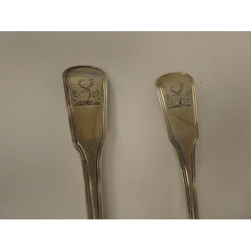 136 - A pair of George III silver fiddle and thread pattern tablespoons  Robert Garrard  London 1806  (app... 