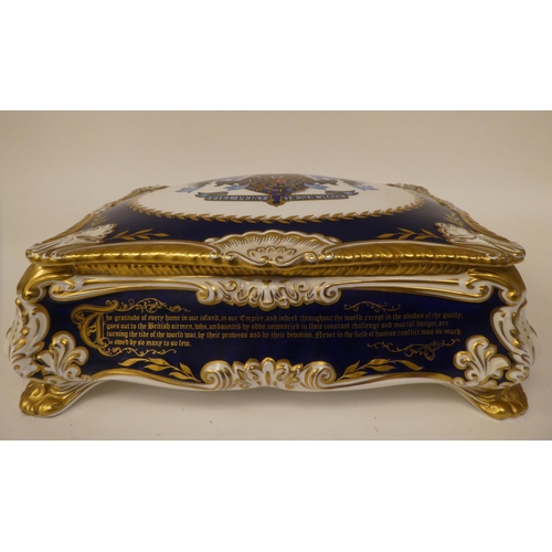 152 - A Paragon china cigar casket, designed to Celebrate the Centenary of the Birth of Sir Winston Church... 