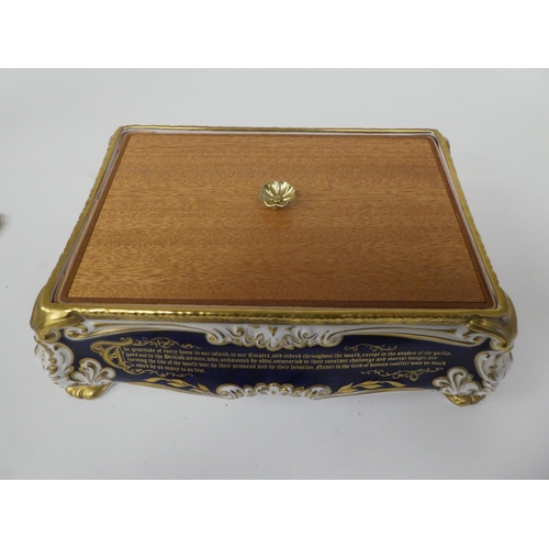 152 - A Paragon china cigar casket, designed to Celebrate the Centenary of the Birth of Sir Winston Church... 