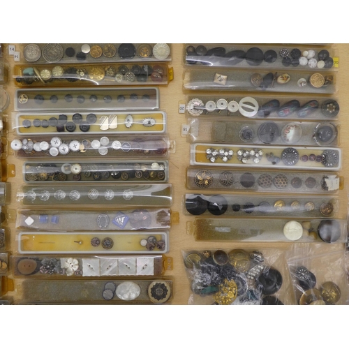 170 - A collection of silver mother-of-pearl brass and other variously themed buttons