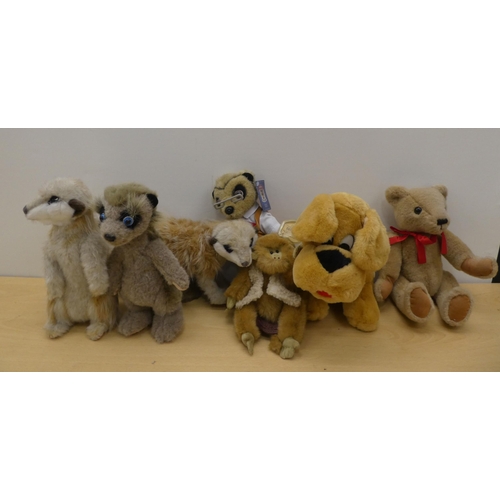 179 - A mixed lot: to include ladies purses; soft toys; and wooden items