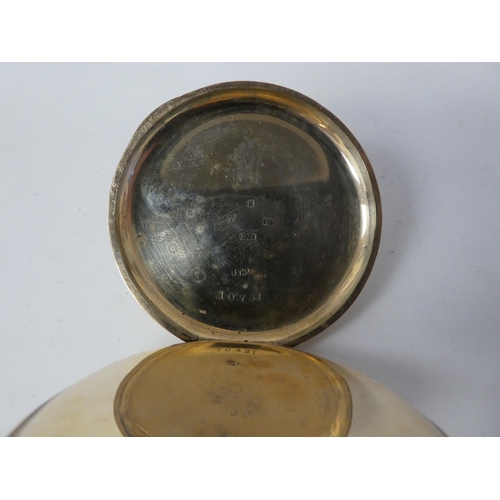 188 - A Waltham 9ct gold cased pocket watch; the movement faced by a Roman dial with subsidiary seconds an... 