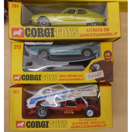 215 - Seven Corgi diecast model vehicles: to include a No.420 Ford Thames Caravan  boxed