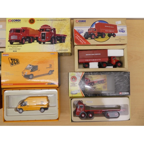 216 - Six Corgi diecast model vehicles: to include a No.11803 Platform Lorry  boxed