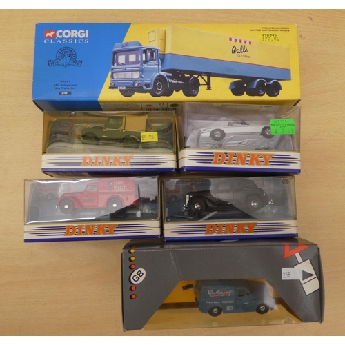 238 - Corgi and Dinky diecast model vehicles: to include a Dinky No.160 Mercedes 250 SE  boxed