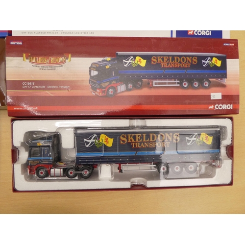 253 - Six Corgi 1:50 scale diecast model vehicles: to include a No.CC12703 Vaughan Lorry and Trailer ... 