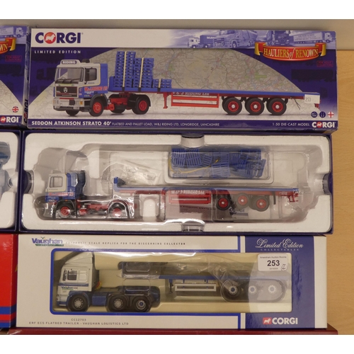 253 - Six Corgi 1:50 scale diecast model vehicles: to include a No.CC12703 Vaughan Lorry and Trailer ... 