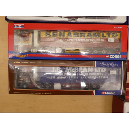 253 - Six Corgi 1:50 scale diecast model vehicles: to include a No.CC12703 Vaughan Lorry and Trailer ... 