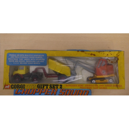 256 - Two Corgi diecast model vehicles, viz. a No.35 Surf Rescue Chopper Squad and a Gift Set 2  each... 