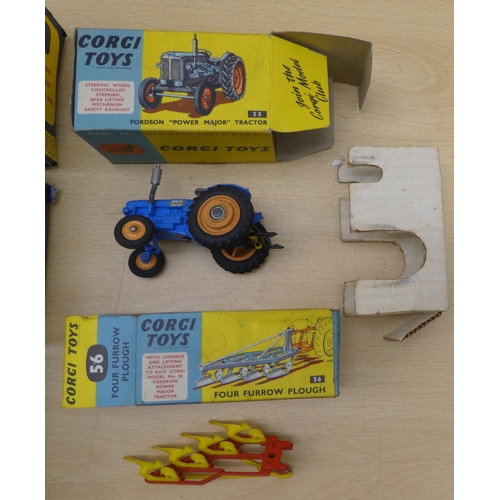 257 - Five Corgi diecast model vehicles: to include a No.55 Fordson Power Major Tractor