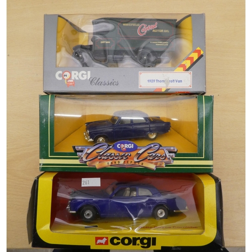 261 - Corgi diecast model vehicles: to include a No.72004 Jean Richard Circus Van  boxed