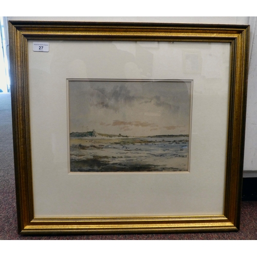 27 - Kenneth Holmes - a Scottish estuary  watercolour  bears a signature  9