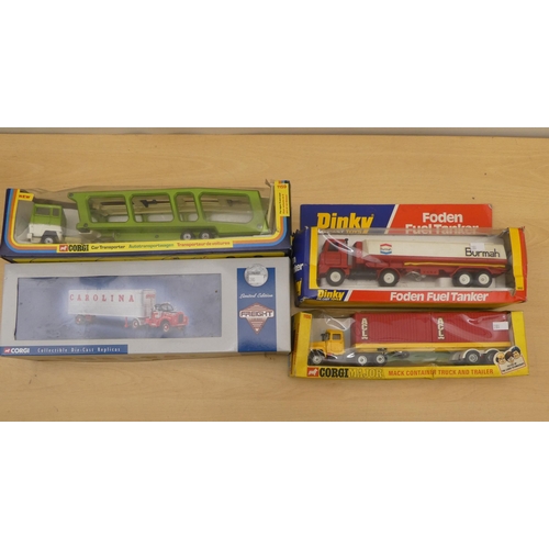 280 - Dinky and Corgi diecast model vehicles: to include a Corgi No.1106 Mack Container Truck  boxed