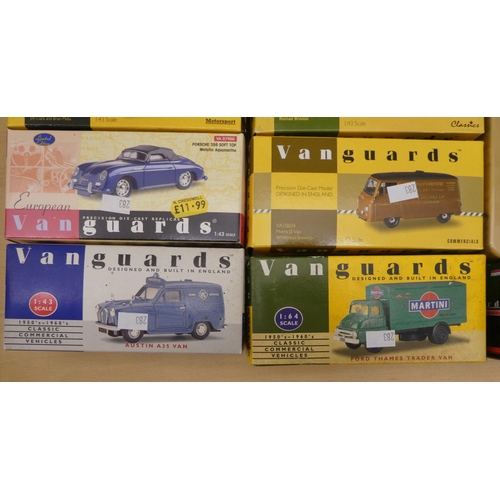 283 - Twelve Vanguards diecast model vehicles: to include an Austin A35 Van