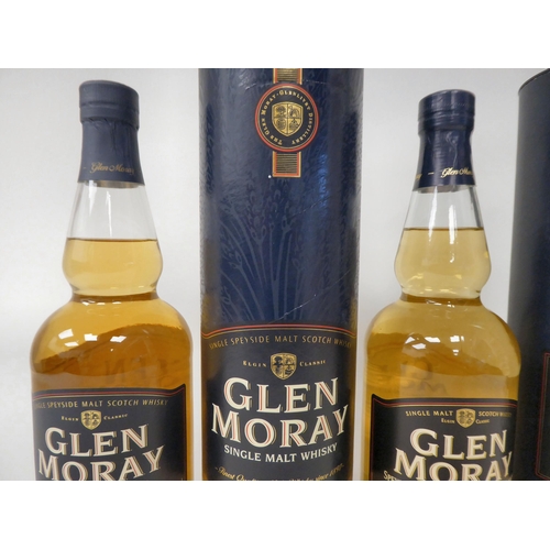 37 - Two bottles of Glen Moray single malt whisky 70cl in presentation boxes