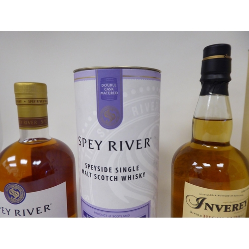 41 - Four boxed 70cl bottles of single malt Scotch whisky, viz. Speyside Glenlivet; Inverey; Speyburn and... 