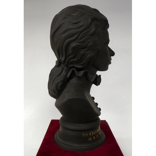 43 - A Royal Doulton black basalt bust, celebrating the wedding of HRH The Princess Anne  model no.390  1... 