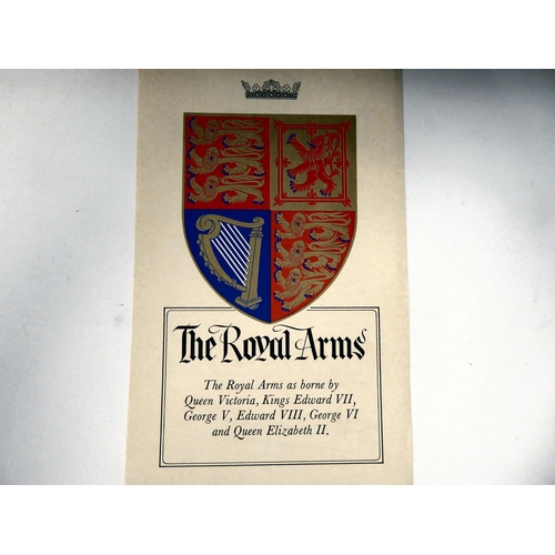 56 - A series of twelve silver coloured metal depictions of The Royal Arms, as borne by Queen Victoria th... 