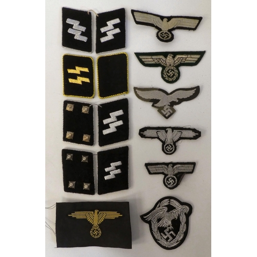 66 - World War II German military collectables, some copies: to include arm bands(Please Note: this lot i... 