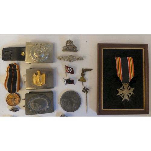 66 - World War II German military collectables, some copies: to include arm bands(Please Note: this lot i... 