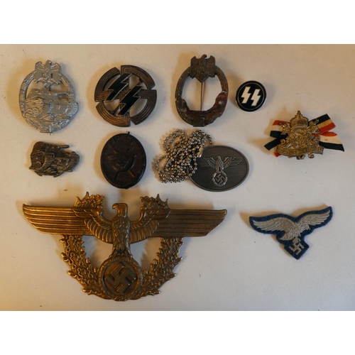 66 - World War II German military collectables, some copies: to include arm bands(Please Note: this lot i... 