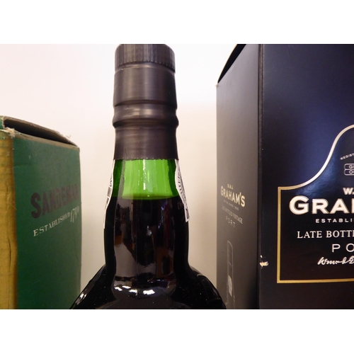 75 - Five bottles of port: to include Grahams 1996  boxed; two bottles of Remy Martin Champagne Cognac; a... 