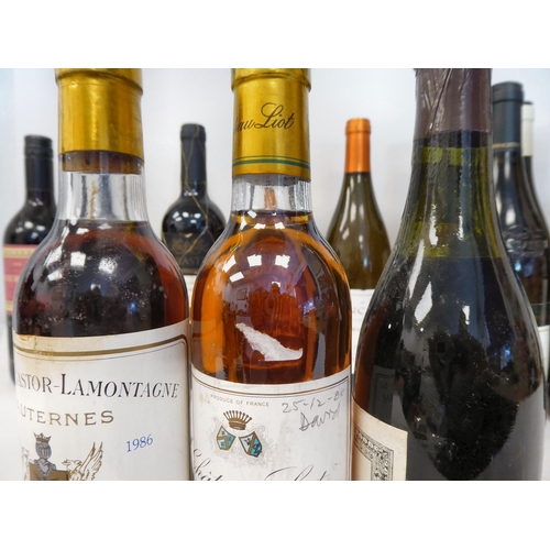 79 - Fifteen bottles of various wine: to include a Chateau Bastor-Lamontagne 1986  37.5cl; a Chateau Liot... 