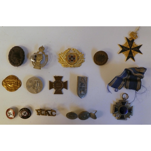 90 - World War II German military collectables, some copies: to include arm bands(Please Note: this lot i... 