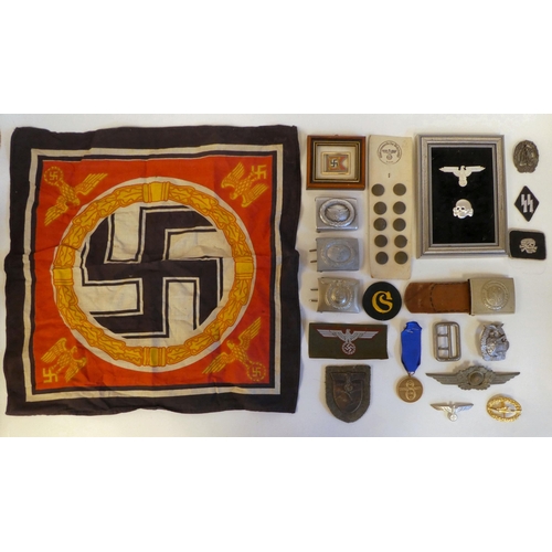 95 - World War II German military collectables, some copies: to include a Luftwaffe Tank badge(Please Not... 