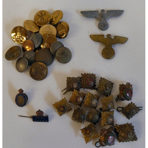 97 - World War II German military collectables, some copies: to include various badges and buttons(Please... 