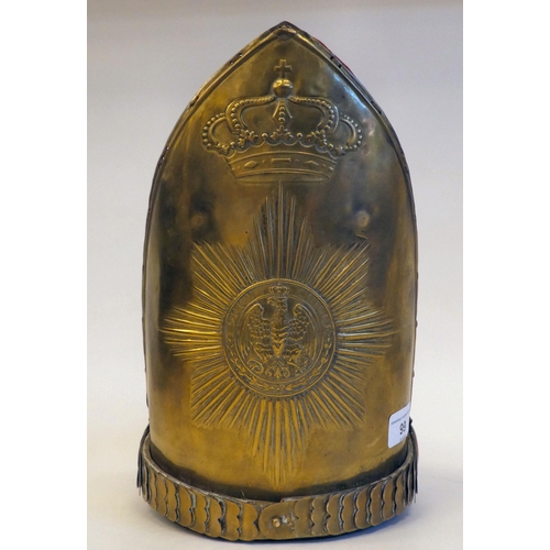 99 - A late 19th/early 20thC German Kaiser Alexander Guad mitre cap with an embellished front plate(Pleas... 