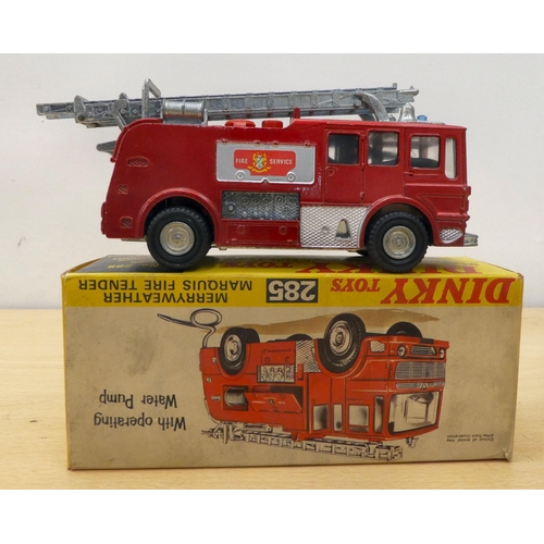 211 - Four Dinky diecast model vehicles: to include a No.285 Merryweather Fire Tender  boxed