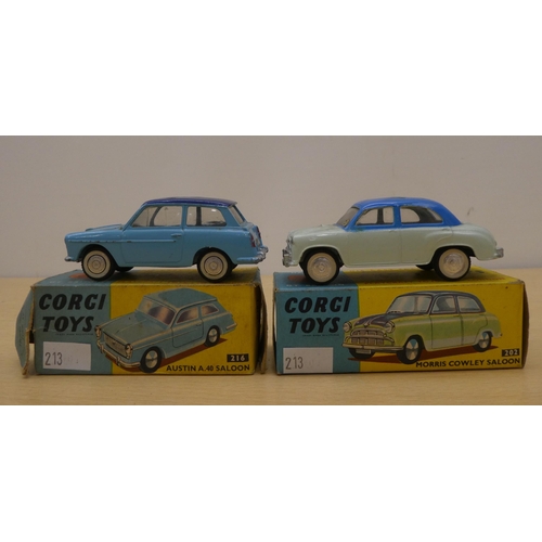 213 - Five Corgi diecast model vehicles: to include a No.210 Citroen  boxed