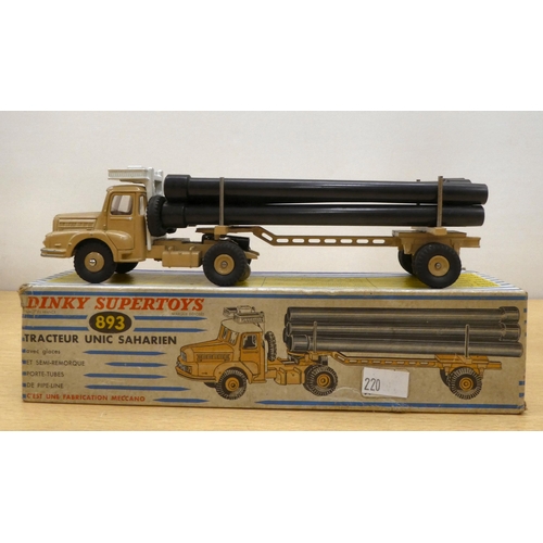 220 - Three Dinky diecast model vehicles: to include a No.948 Tractor-Trailer Mclean  boxed