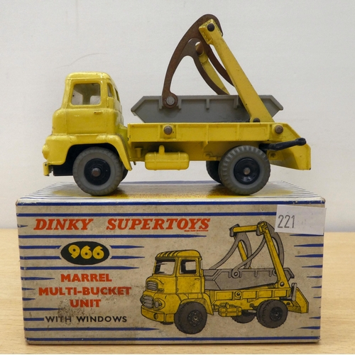 221 - Three Dinky diecast model vehicles: to include a No.966 Marrel Multi Bucket Unit  boxed