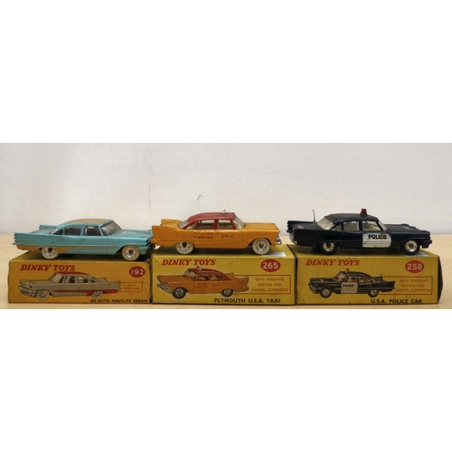 222 - Five Dinky diecast model vehicles: to include a No.189 Triumph Herald  boxed