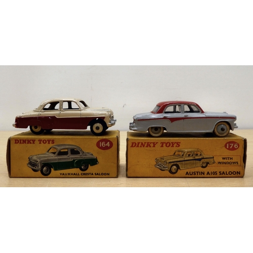 223 - Seven Dinky diecast model vehicles: to include a No.195 Jaguar 3.4 Saloon  boxed