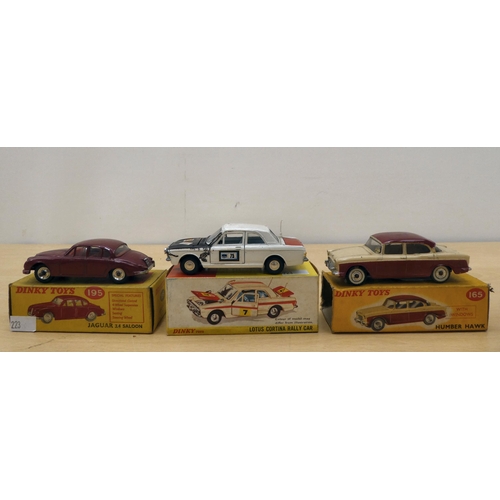 223 - Seven Dinky diecast model vehicles: to include a No.195 Jaguar 3.4 Saloon  boxed