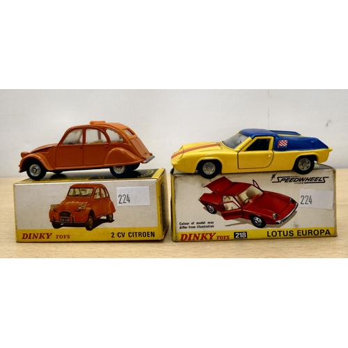 224 - Six Dinky diecast model vehicles: to include a No.436 Atlas Copco Compressor Lorry  boxed