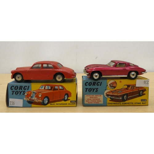 236 - Six Corgi diecast model vehicles: to include a No.218 Aston Martin