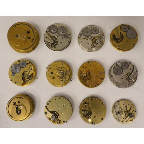 10 - Pocket watch movements  various sizes