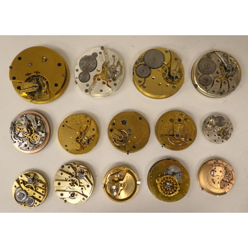 11 - Pocket watch movements  various sizes